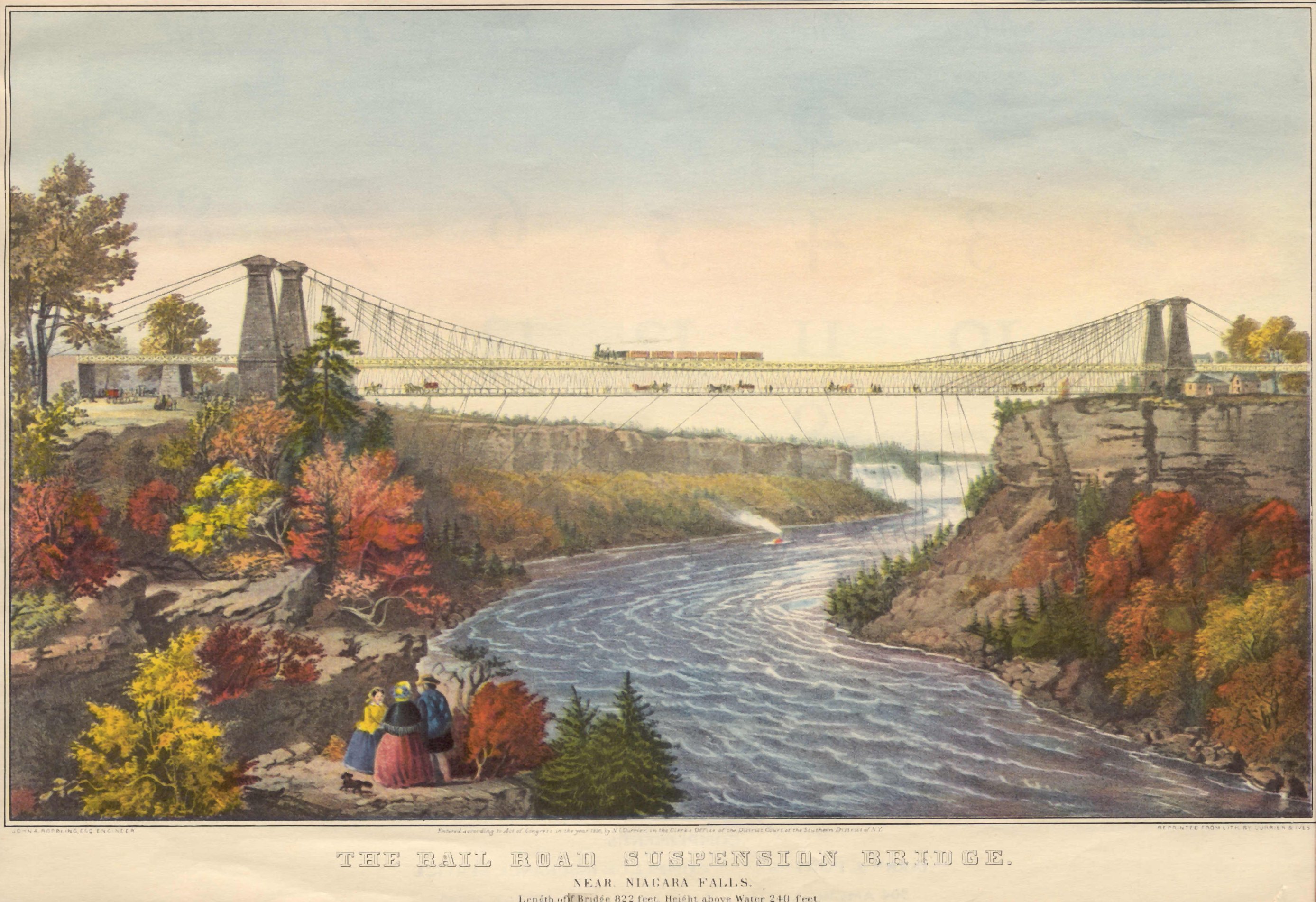 Rail Road Suspension Bridge built in 1855 near Niagara Falls.